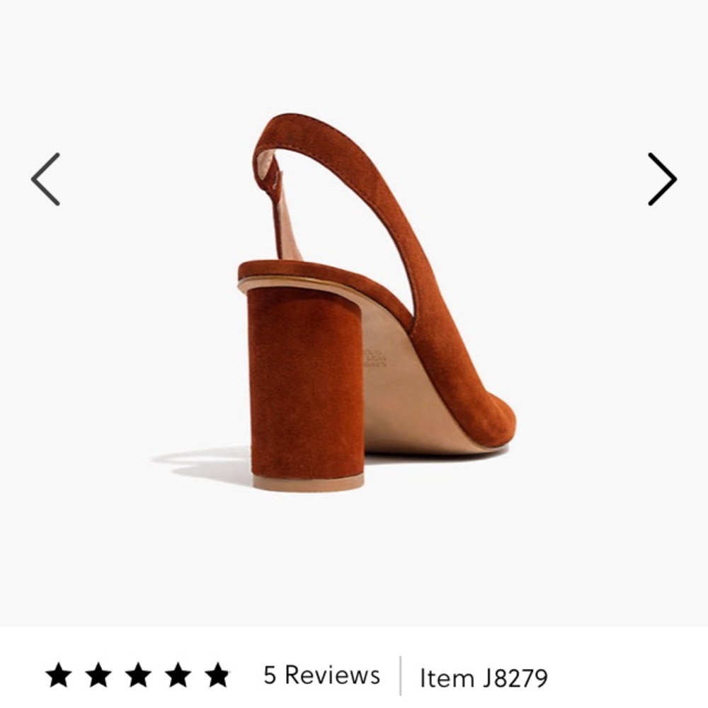 NWT - SOLD OUT!! Madewell Sling-Back Heels in Maple Syrup; Size 6 - Picture 3 of 10